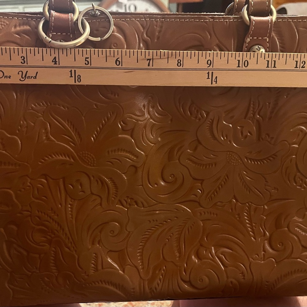 Patricia Nash Brown Embossed Leather Bag - Picture 9 of 11